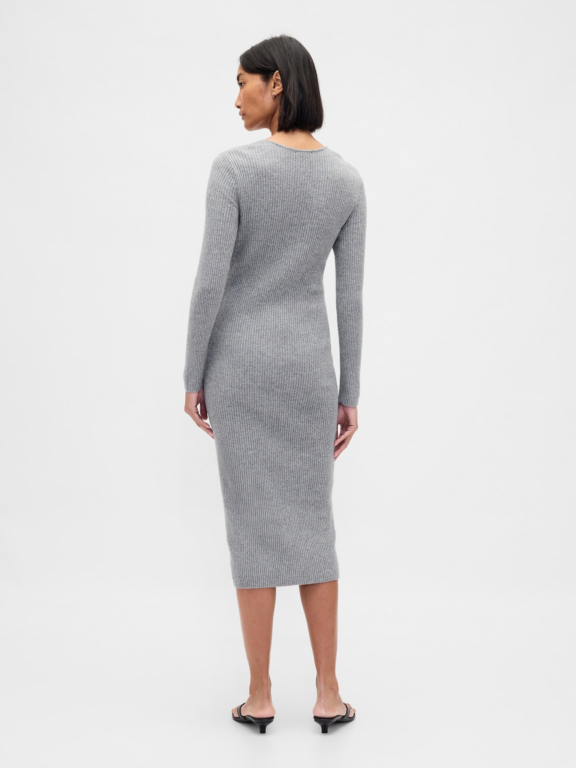 CashSoft Rib Midi Sweater Dress