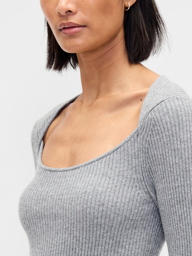 CashSoft Rib Midi Sweater Dress
