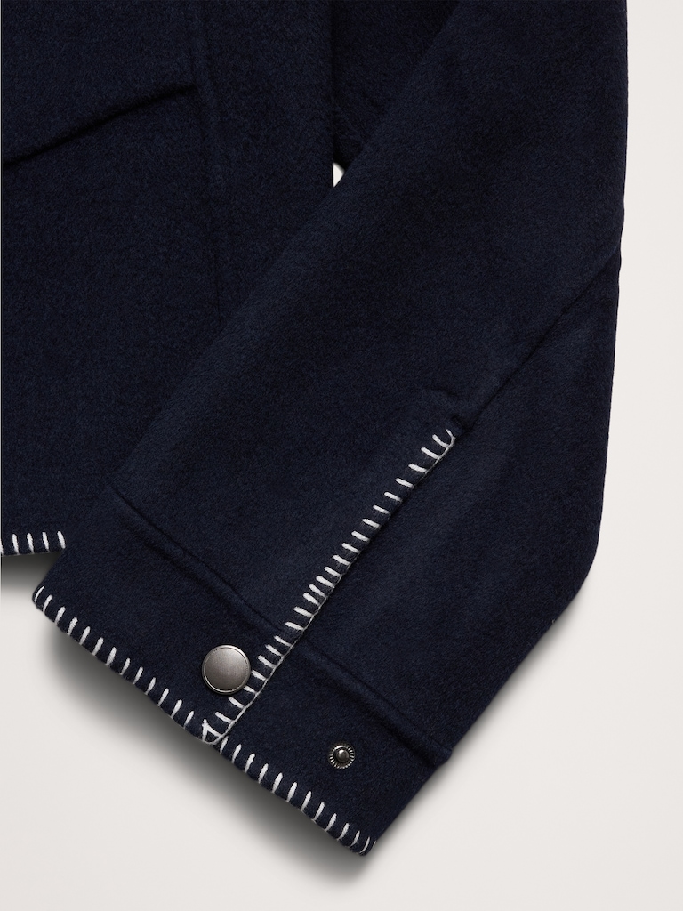 Double-Faced Short Jacket with Blanket Stitch