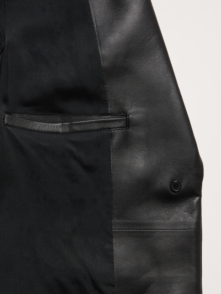 Fitted Leather Blazer