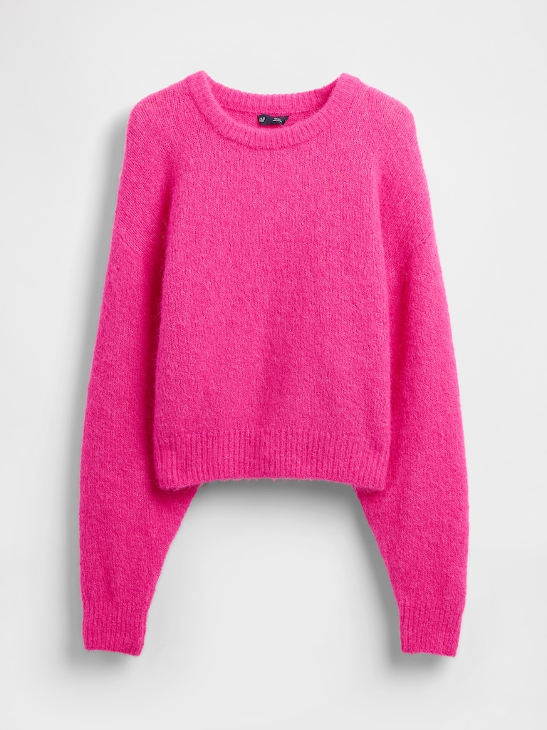 Fuzzy Oversized Crewneck Sweater