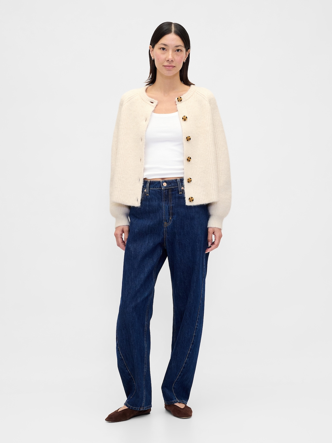 Fuzzy Shaker Stitch Cardigan