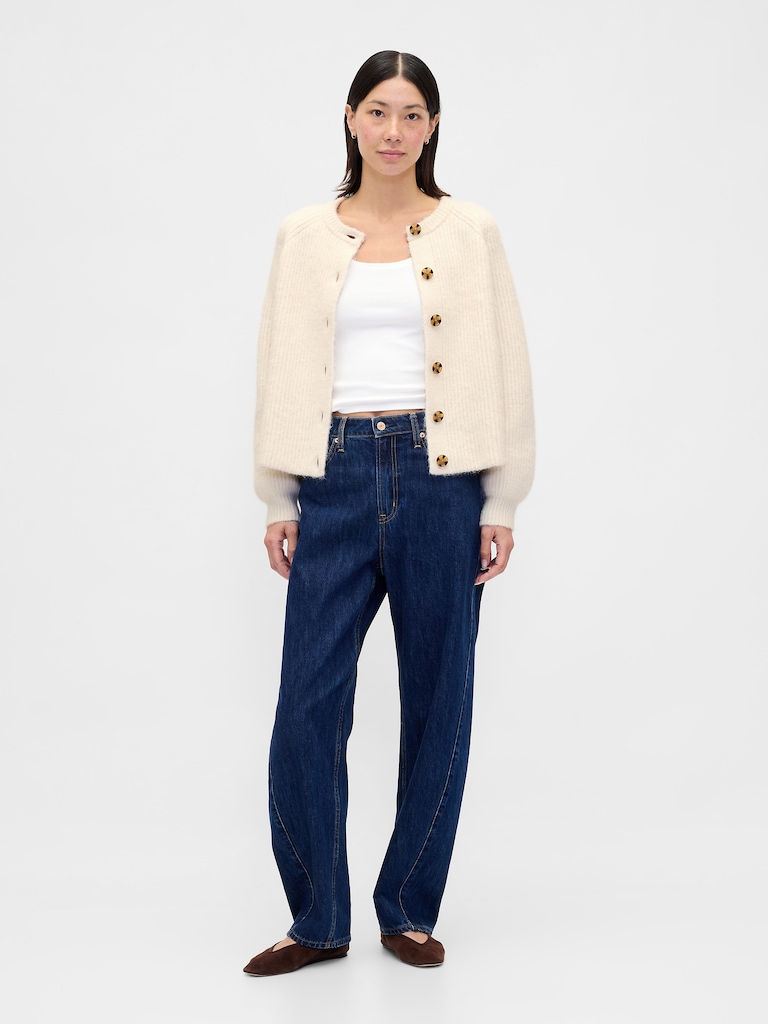 Fuzzy Shaker Stitch Cardigan