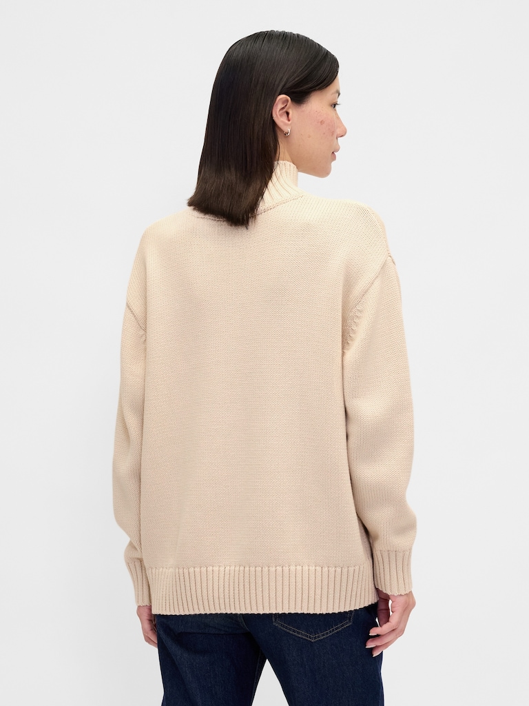 100% Cotton Oversized Mockneck Sweater