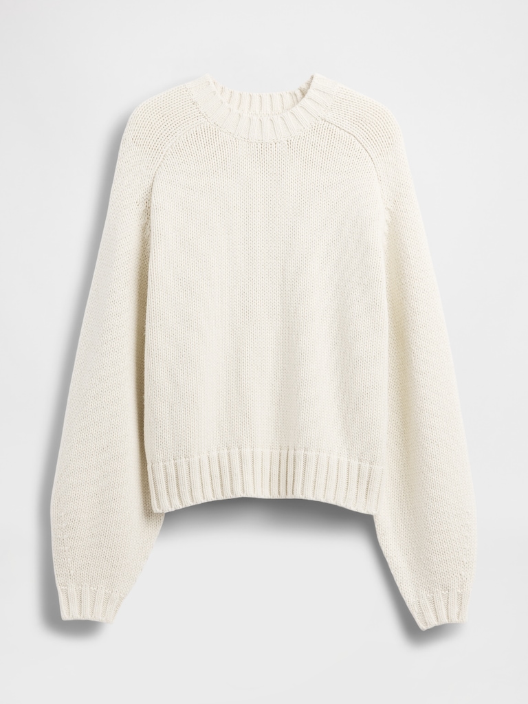 Relaxed Saddle-Sleeve Crewneck Sweater