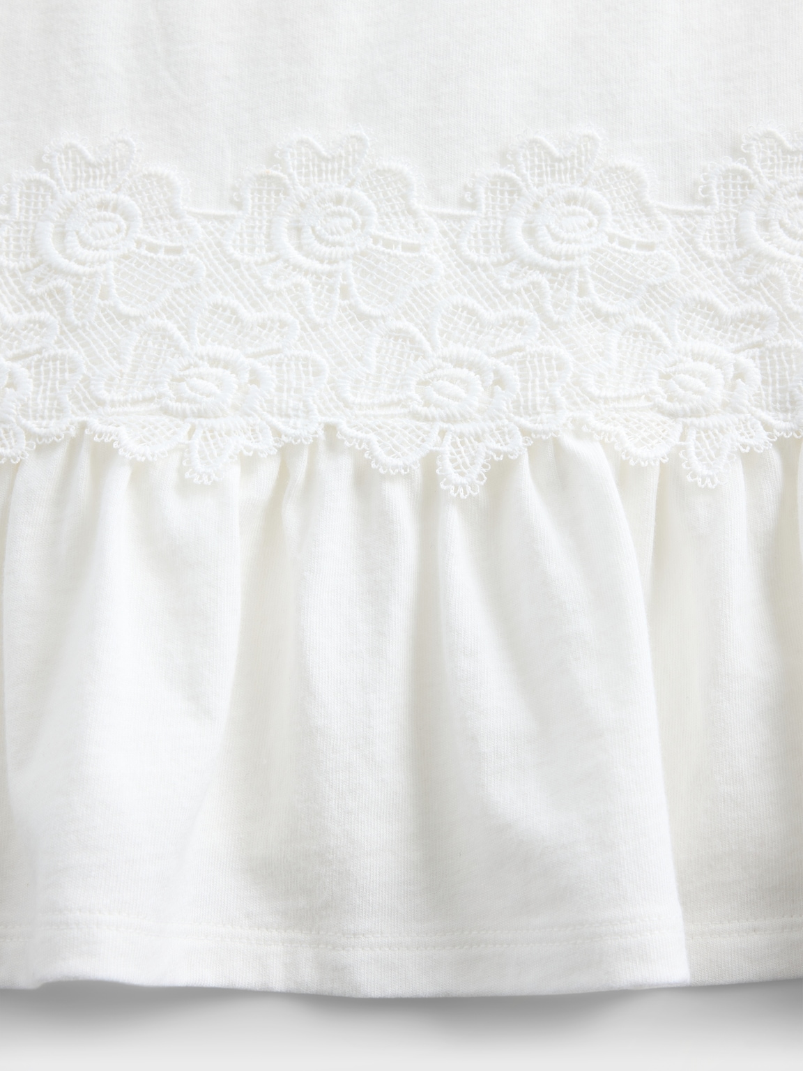 Kids Lace-Trim Peplum T-Shirt