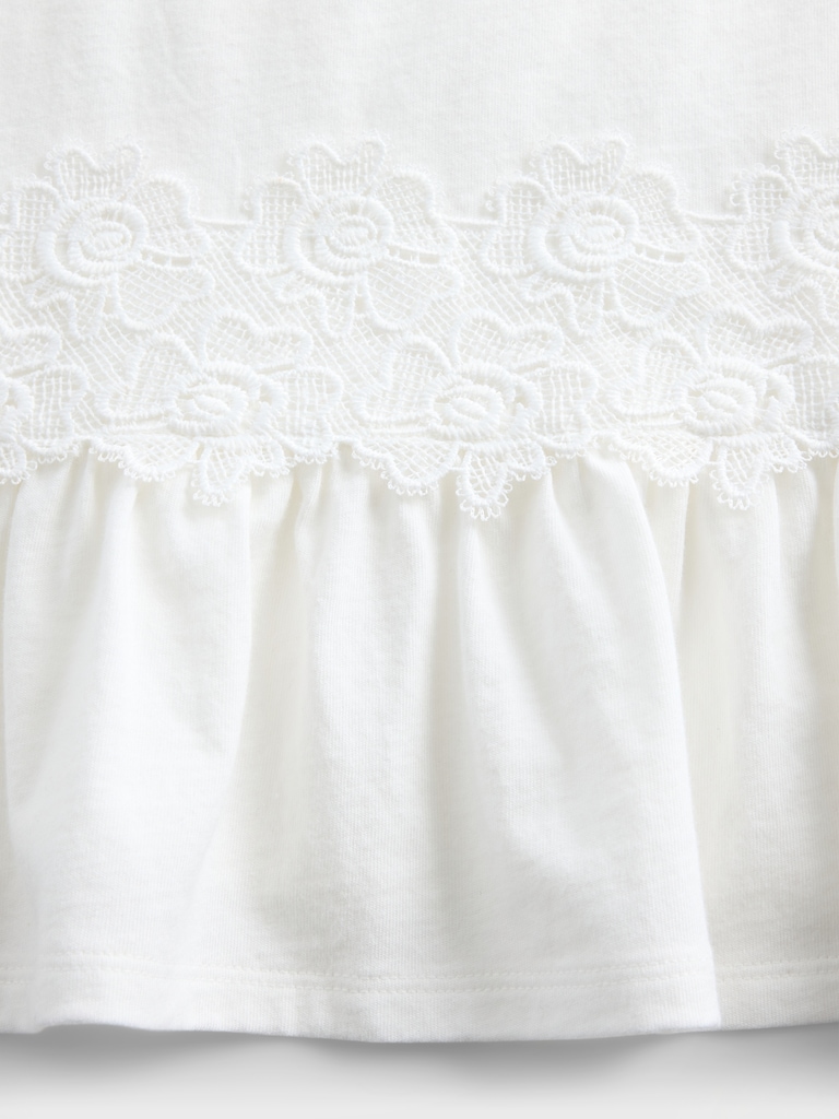 Kids Lace-Trim Peplum T-Shirt