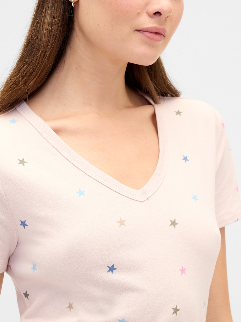 Favorite Print V-Neck T-Shirt