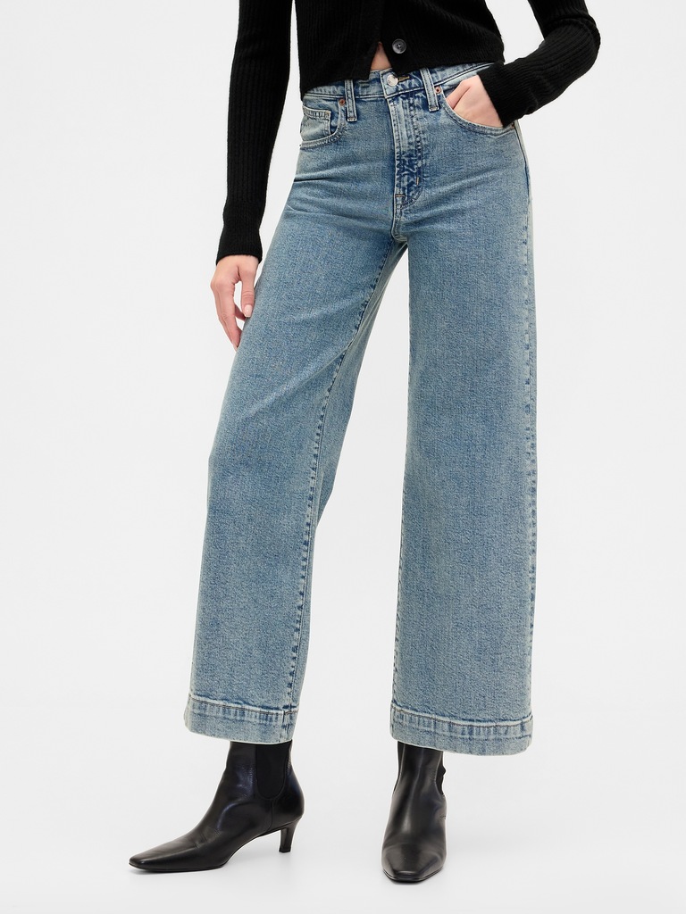 High Rise Wide-Leg Crop Jeans