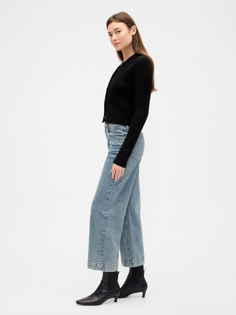 High Rise Wide-Leg Crop Jeans