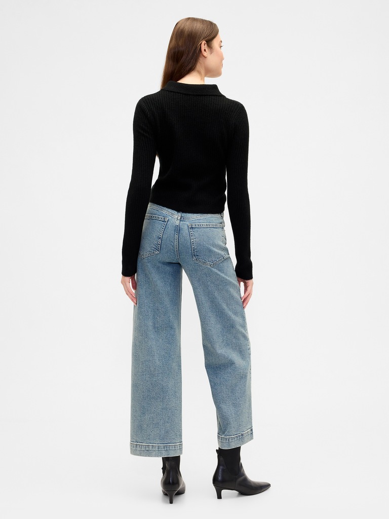 High Rise Wide-Leg Crop Jeans