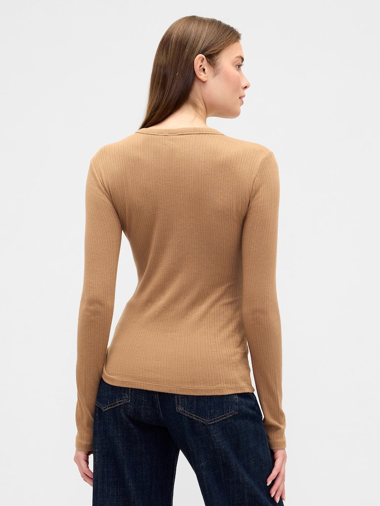 Ribbed Crewneck T-Shirt