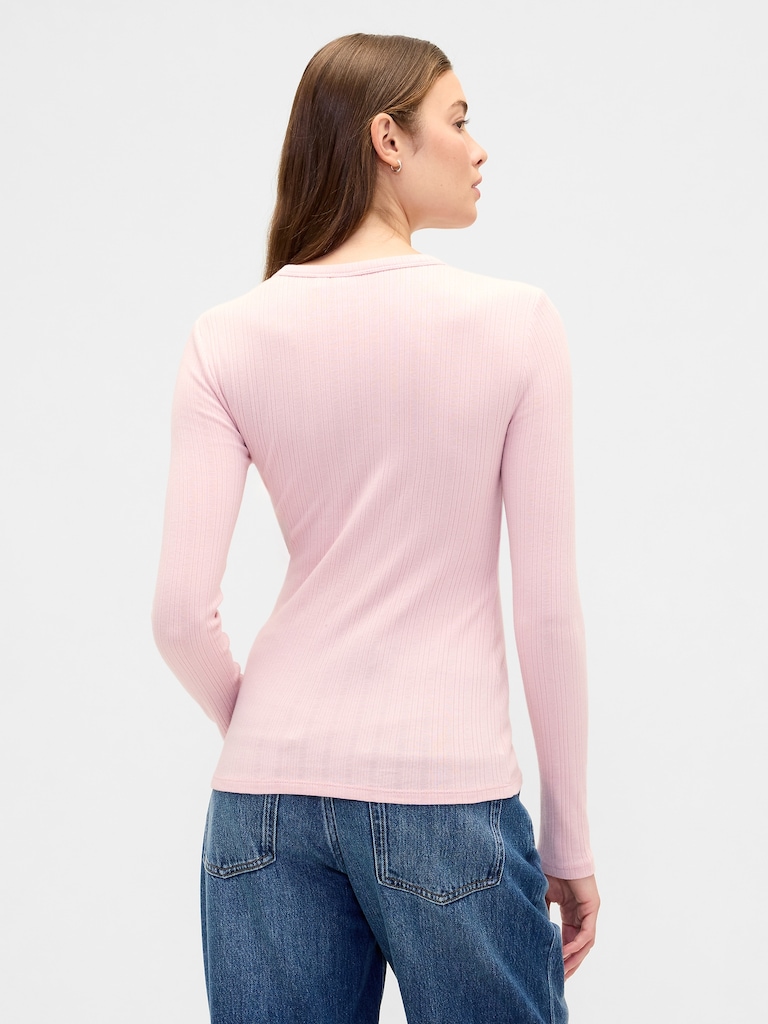 Ribbed Crewneck T-Shirt