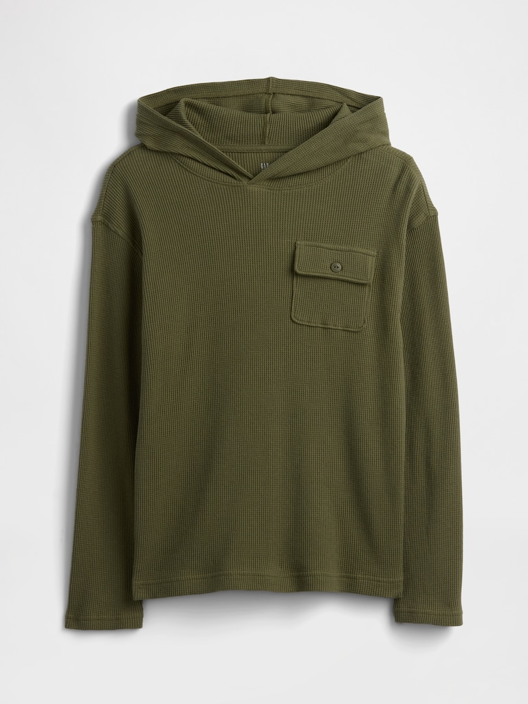 Kids Waffle-Knit Hoodie T-Shirt