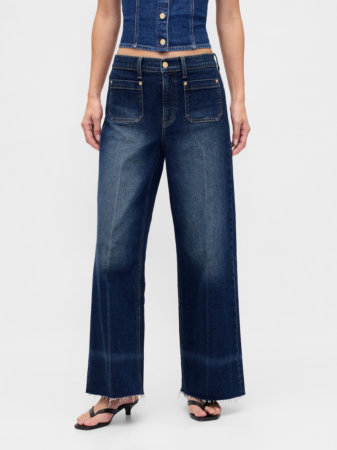 High Rise Stride Wide-Leg Jeans