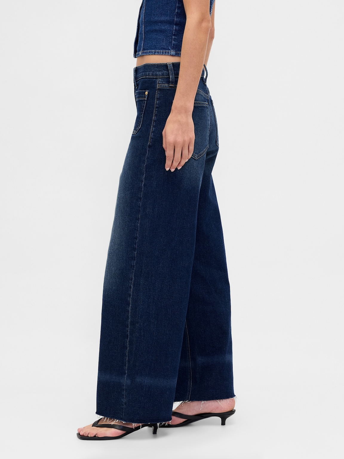 High Rise Stride Wide-Leg Jeans