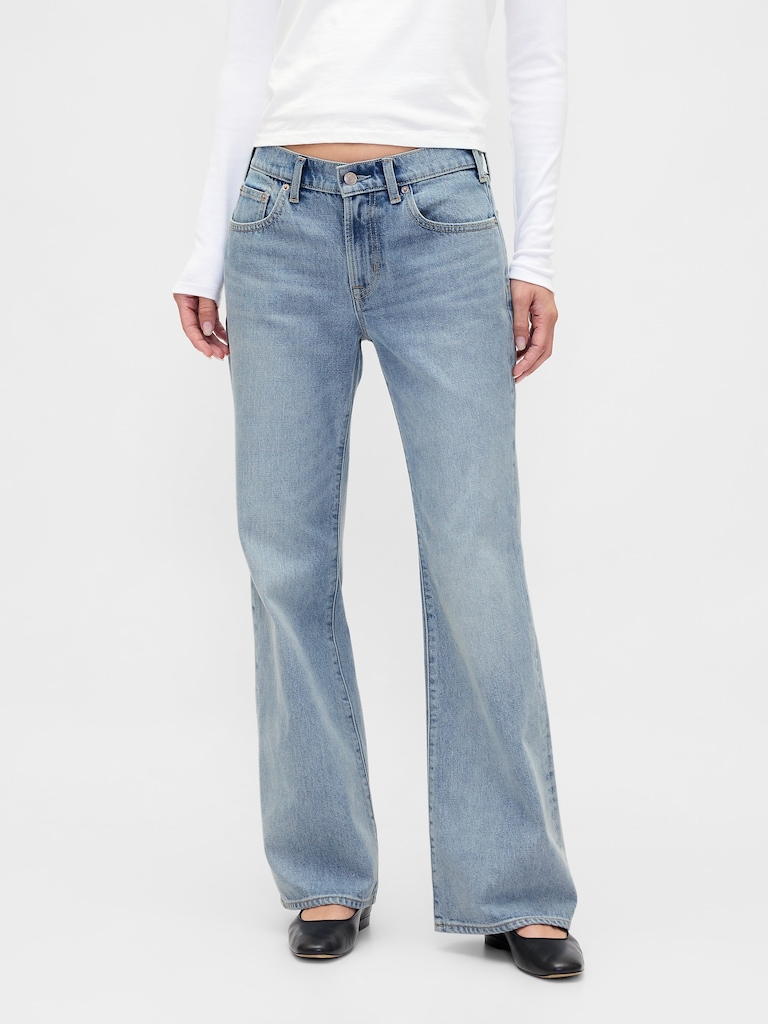 Mid Rise Relaxed Flare Jeans