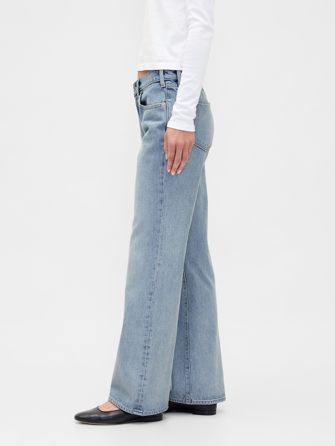 Mid Rise Relaxed Flare Jeans