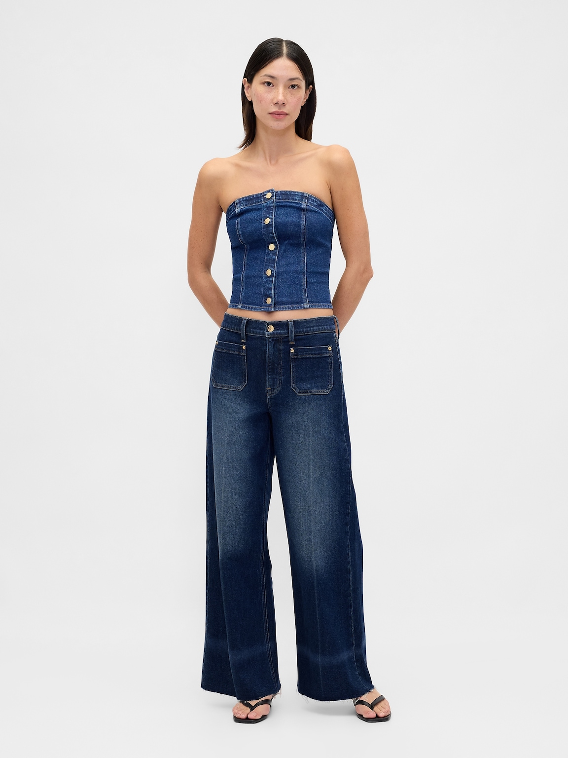 High Rise Stride Wide-Leg Jeans
