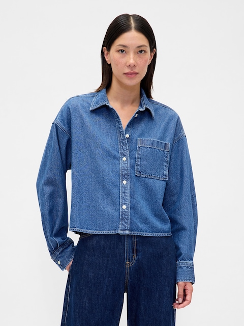 Chemise En Denim Gap élégante - Taille XS - 100% Coton - Occasion Très Bon état