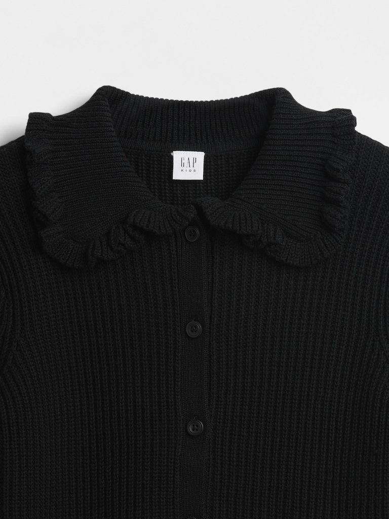Kids Ruffle Collar Cardigan