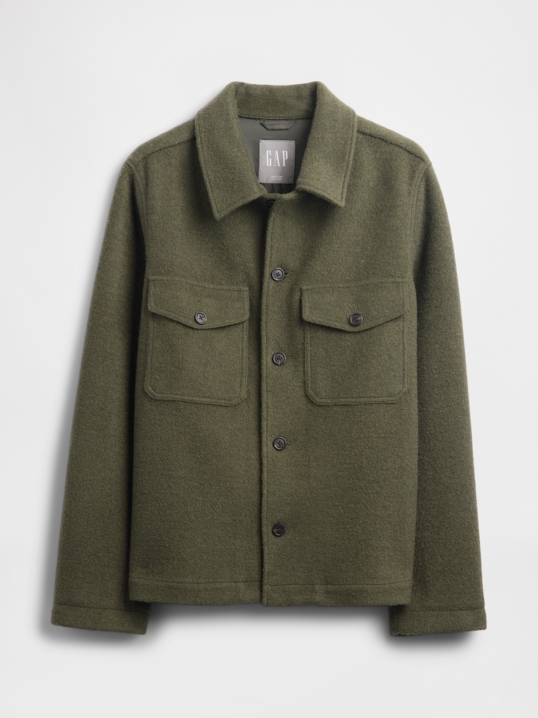 Wool-Blend Relaxed Shirt Jacket