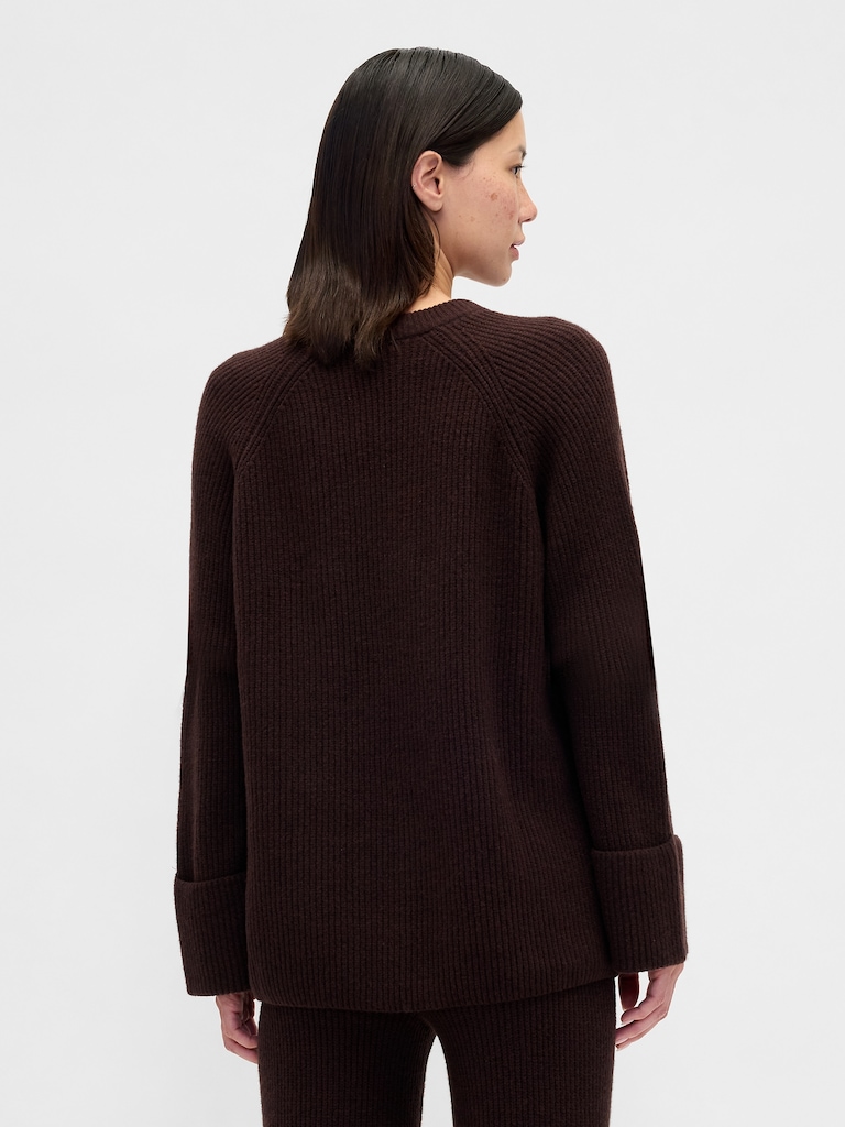 CashSoft Shaker-Stitch Boyfriend Sweater