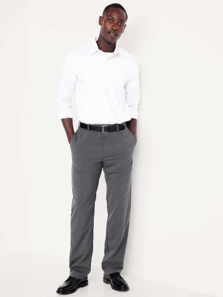 90's Straight-Fit Twill Dress Pants