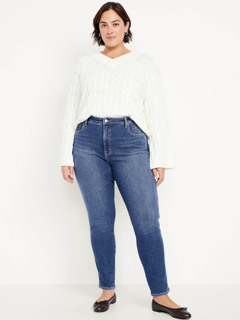 High-Waisted Slim Jeans