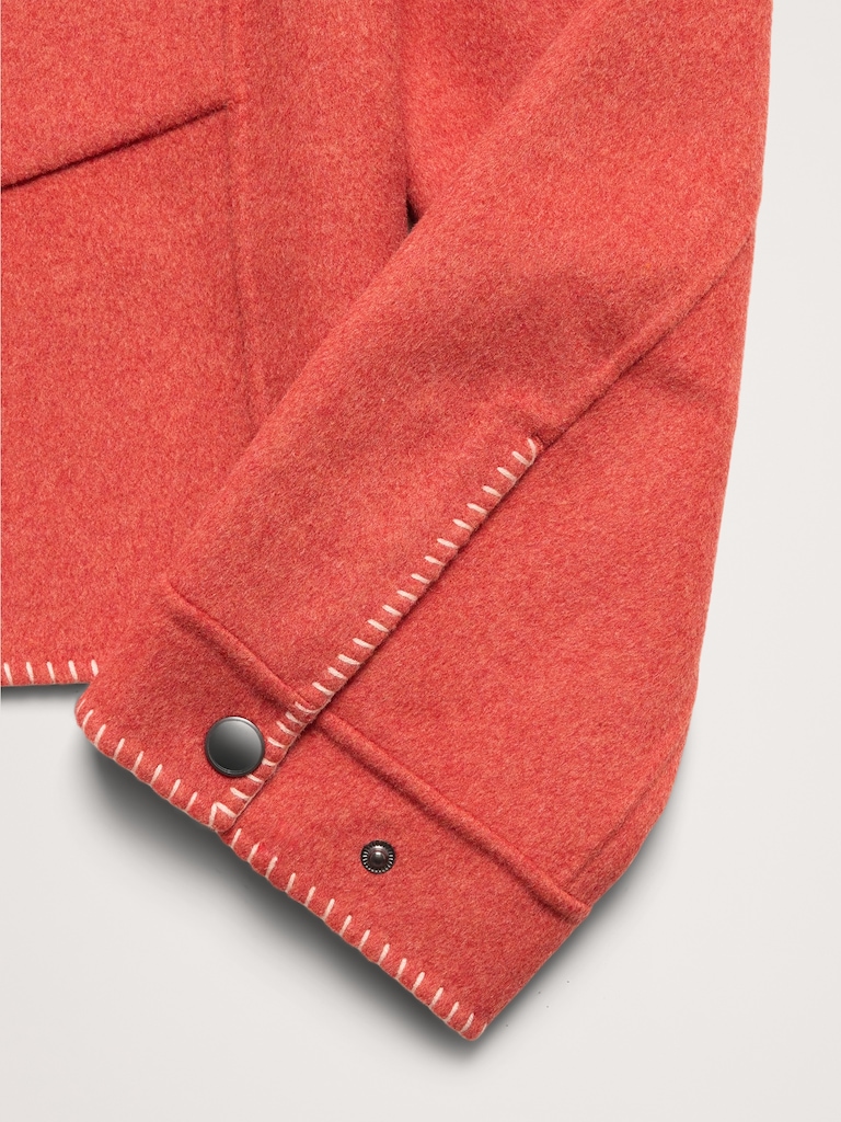 Double-Faced Short Jacket with Blanket Stitch