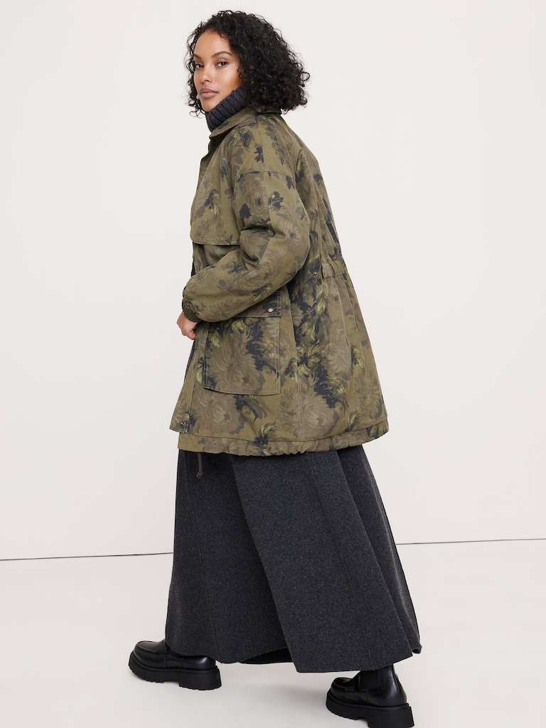 Floral Quilted Parka