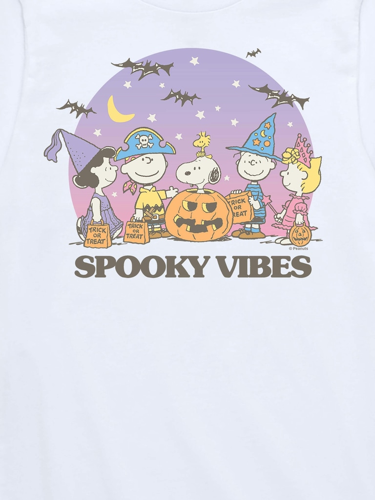 Kids Peanuts Spooky Vibes Short Sleeve Graphic T-Shirt