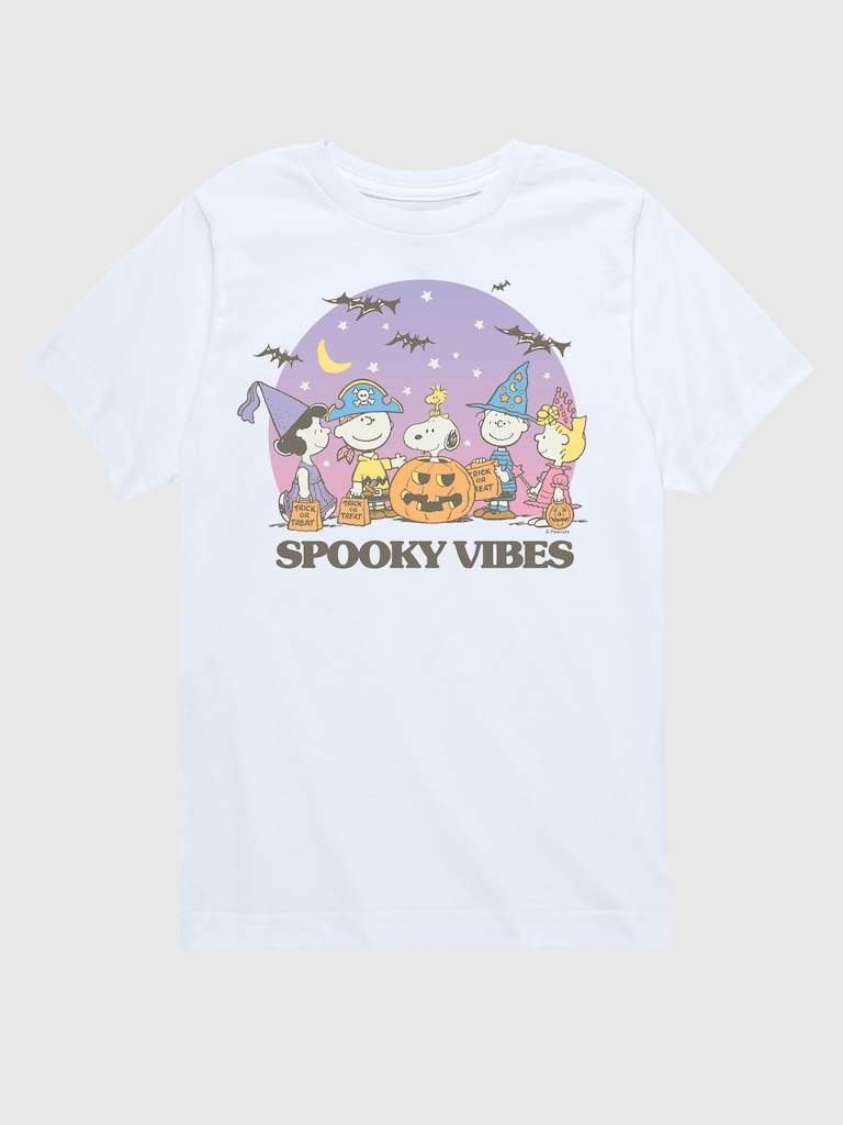 Kids Peanuts Spooky Vibes Short Sleeve Graphic T-Shirt