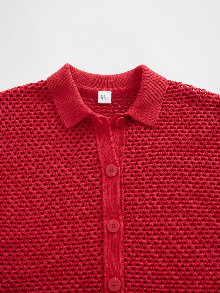 Relaxed Crochet Sweater Shirt