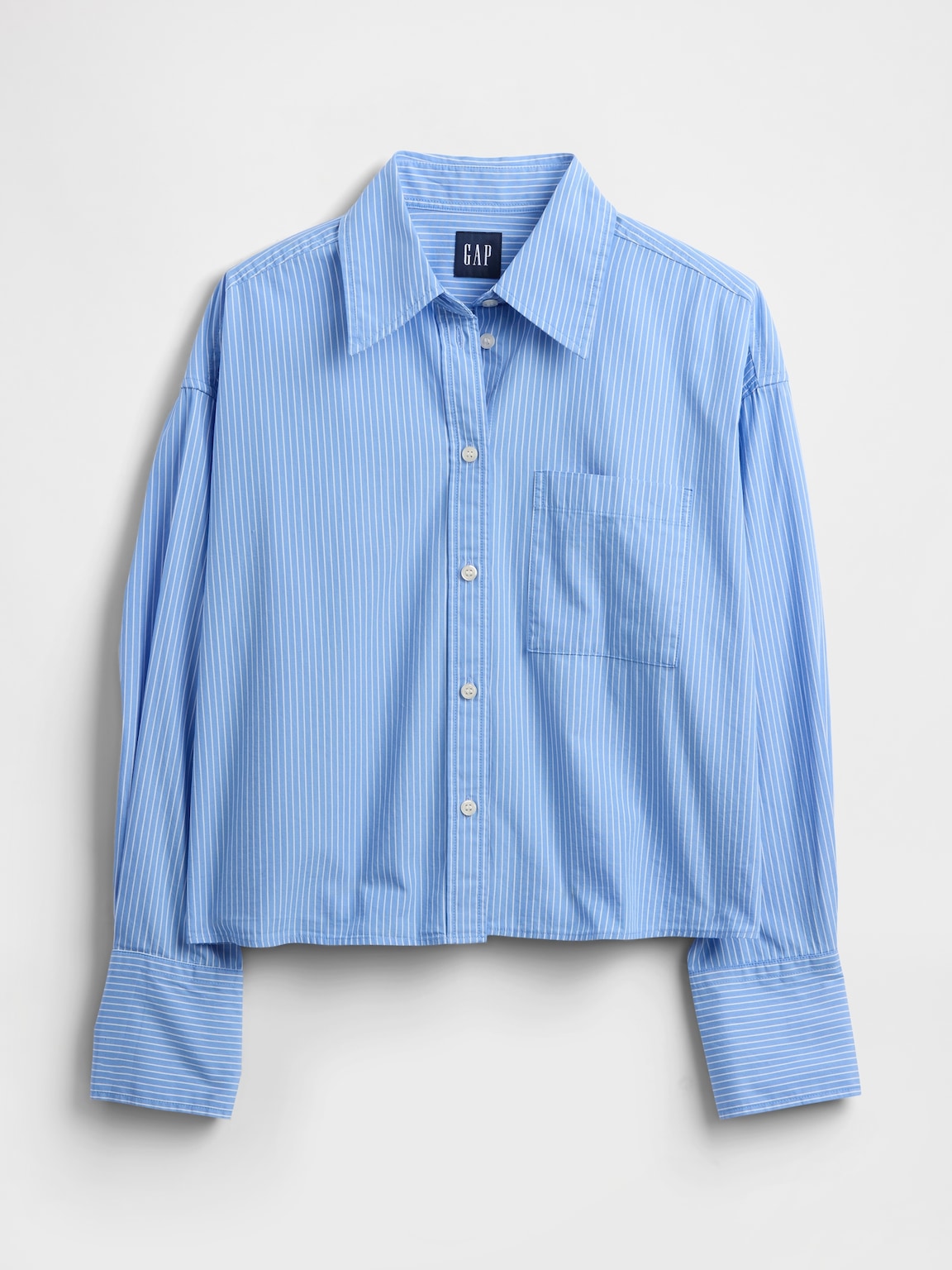 Organic Cotton Straight-Hem Crop Shirt