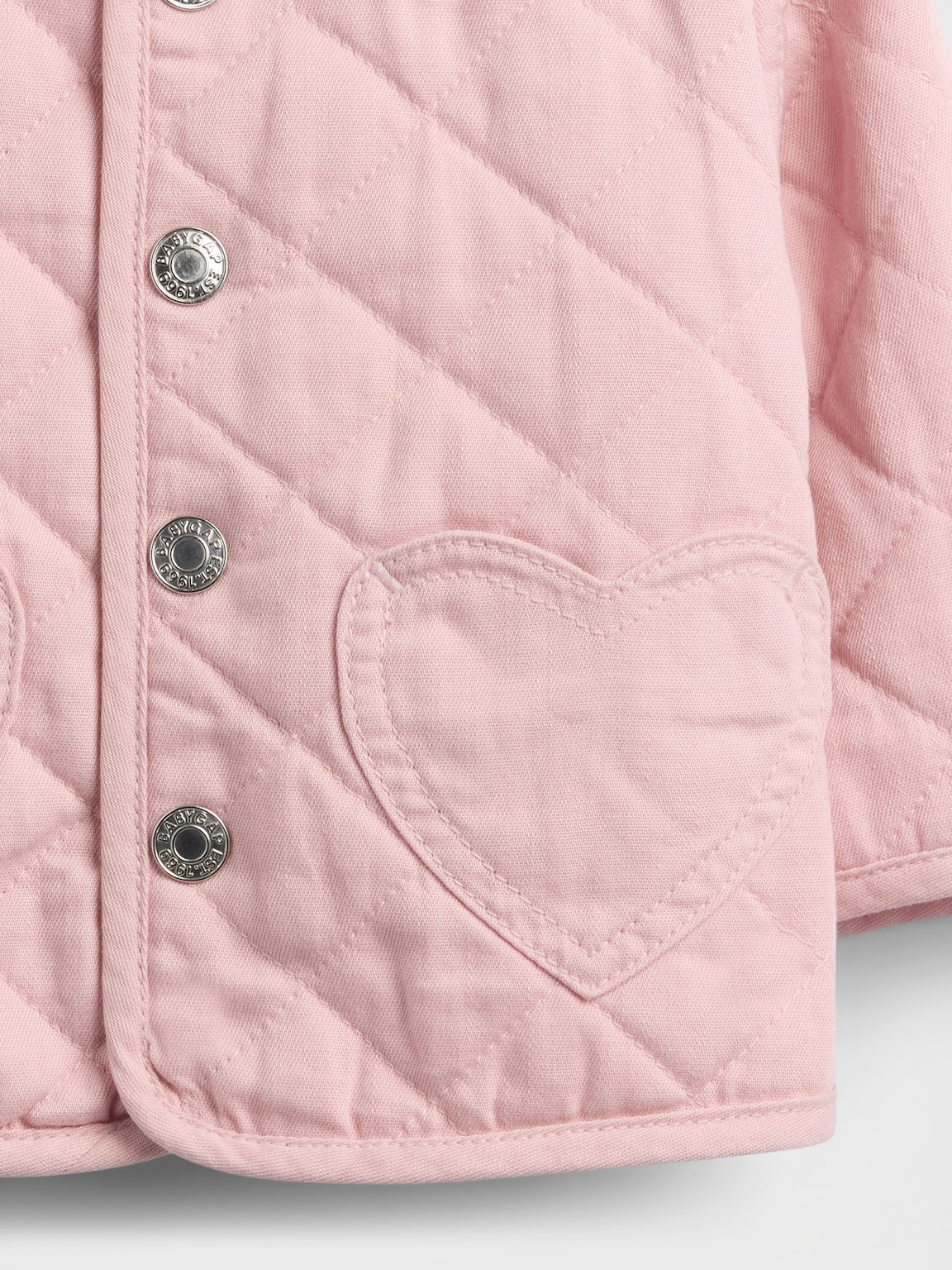 Baby Quilted Denim Heart Pocket Jacket