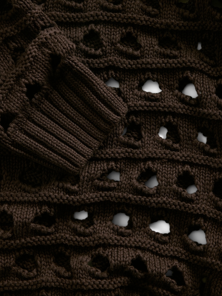 100% Cotton Oversized Pointelle Cardigan