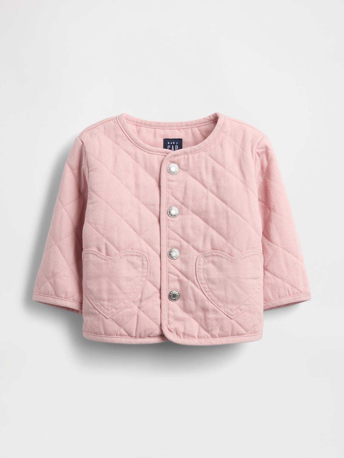Baby Quilted Denim Heart Pocket Jacket