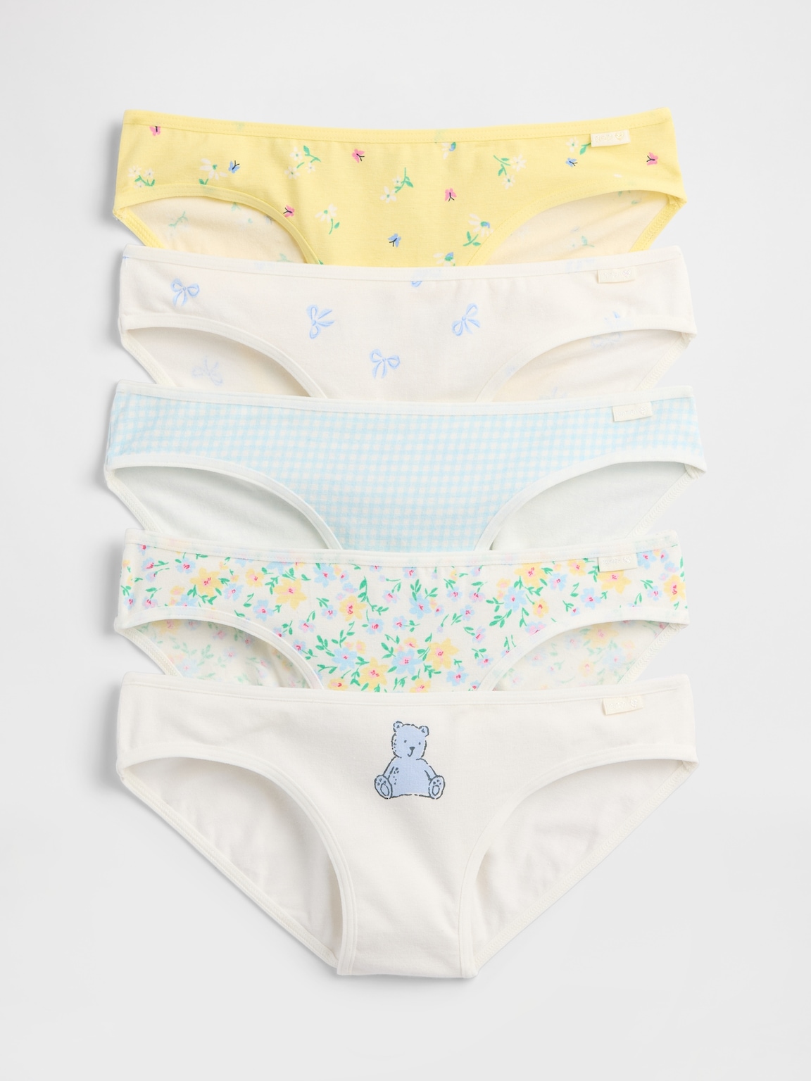 Kids Organic Stretch Cotton Bikini Briefs (5-Pack)