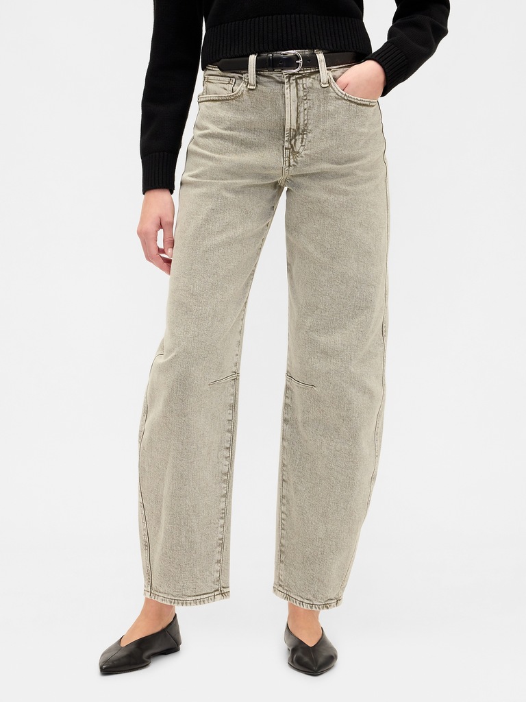 High Rise Barrel Jeans