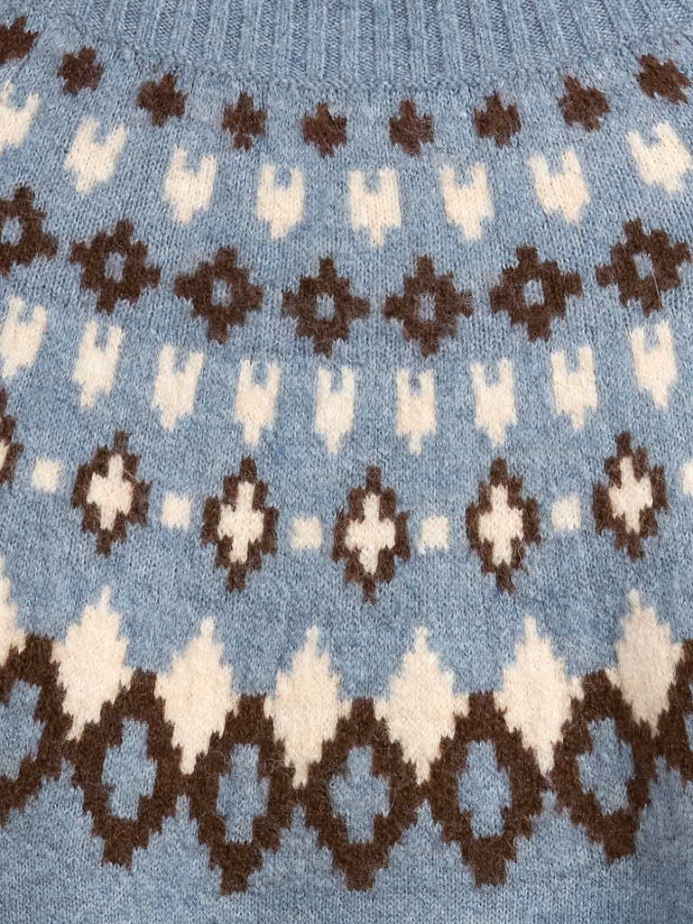 Relaxed Fair Isle Mockneck Sweater