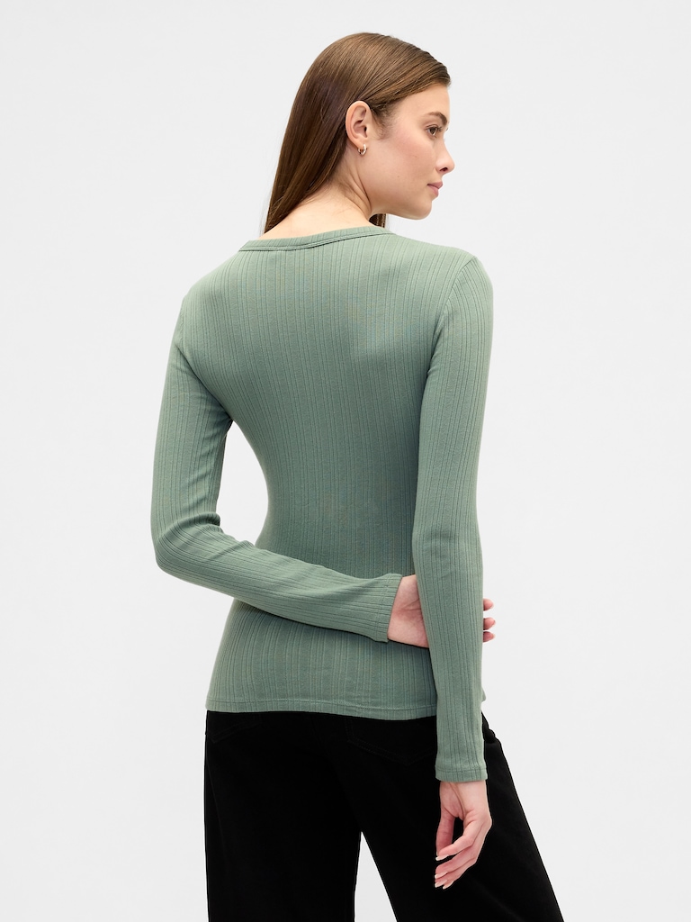 Ribbed Crewneck T-Shirt