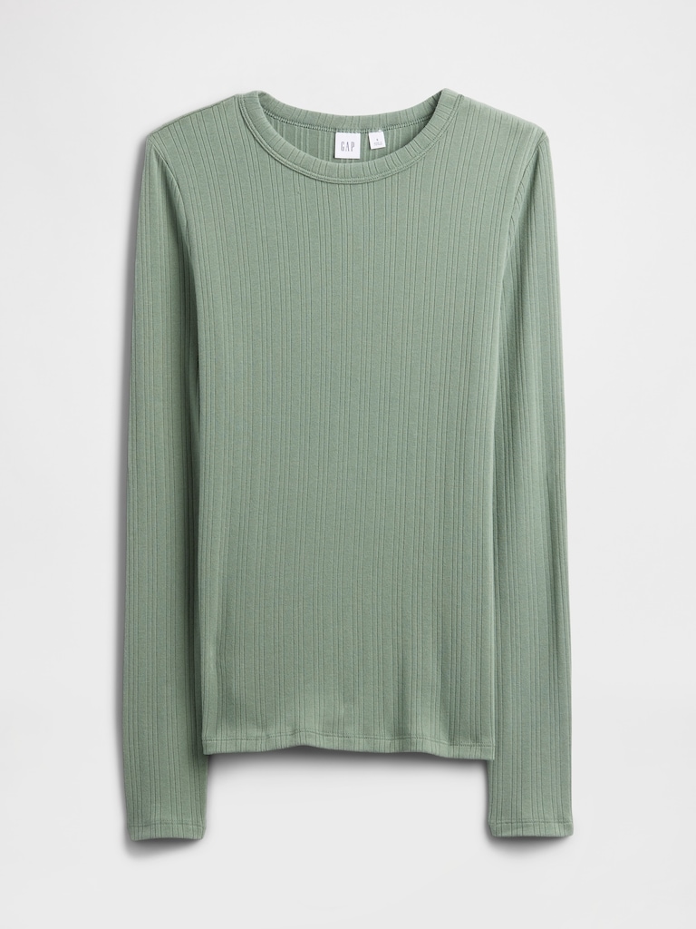 Ribbed Crewneck T-Shirt