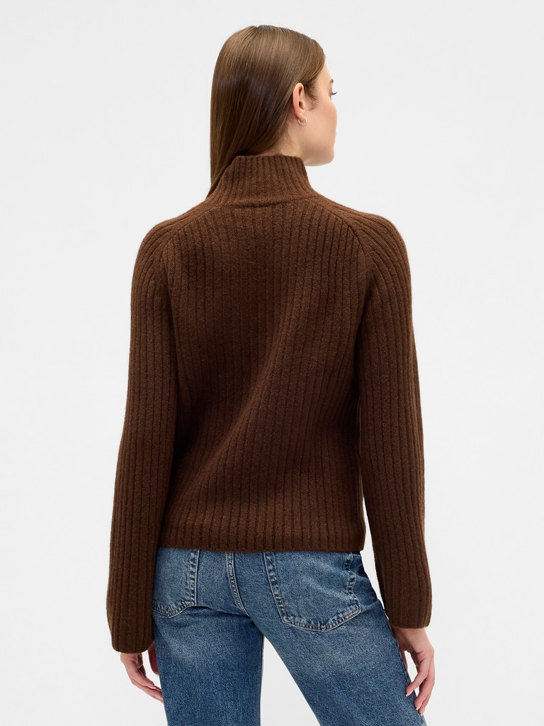 Relaxed Ribbed Mockneck Sweater