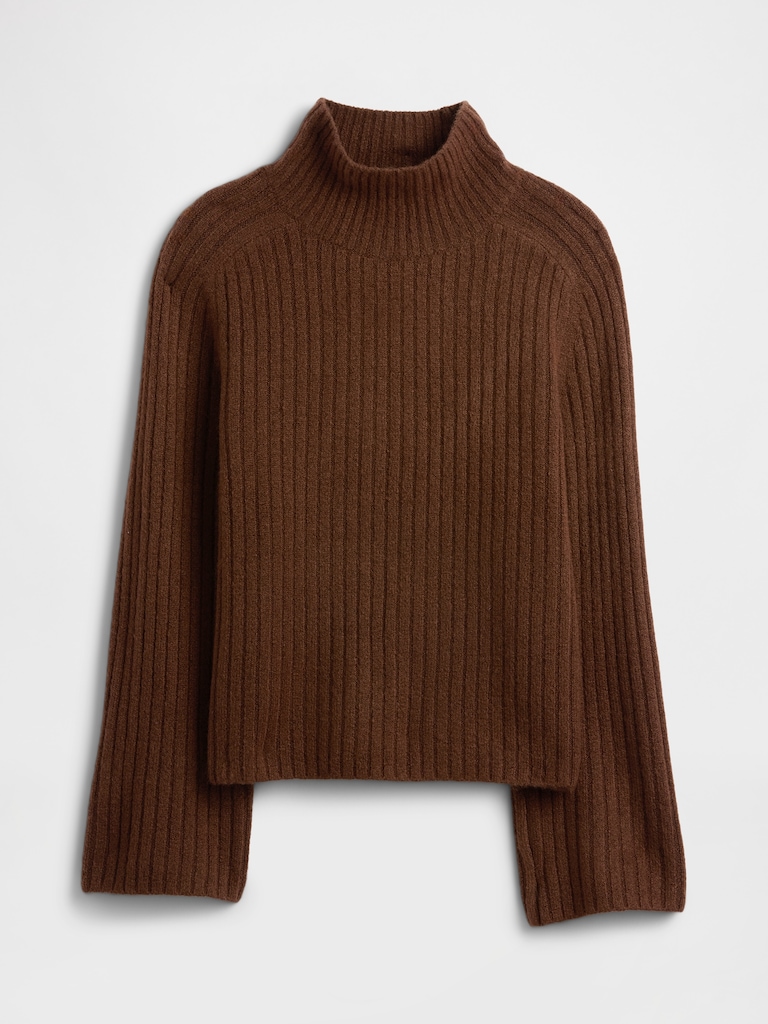 Relaxed Ribbed Mockneck Sweater