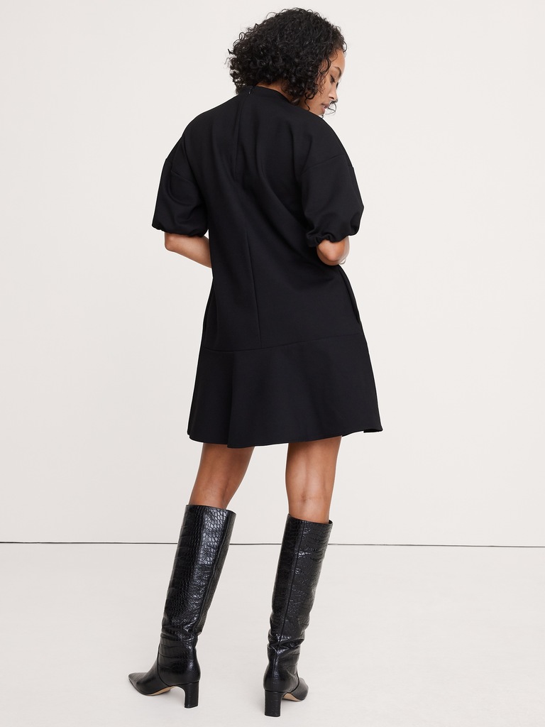 Everywhere Ponte Puff-Sleeve Mini Dress