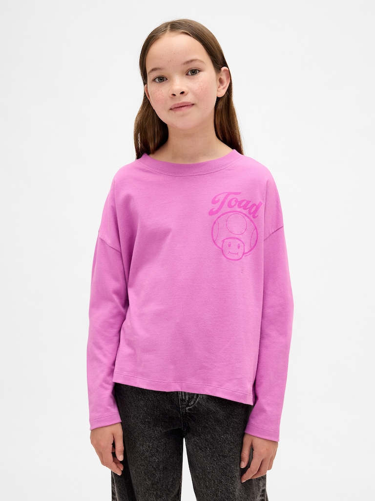 Kids Super Mario Oversized Graphic T-Shirt
