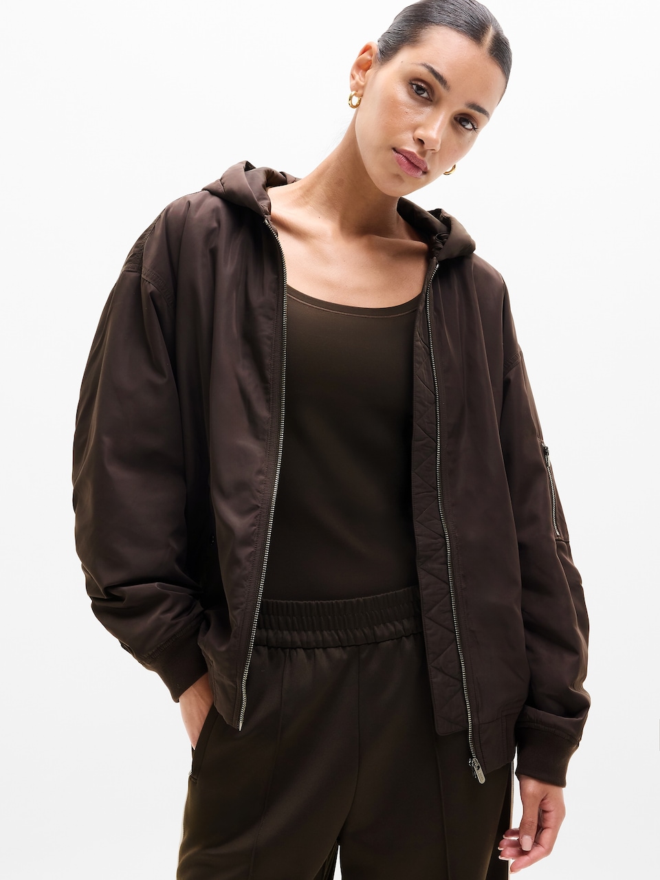 V-Neck Hardware One-Piece Swimsuit