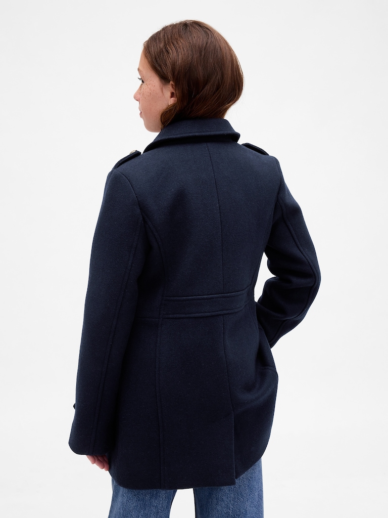 Kids Wool-Blend Peacoat