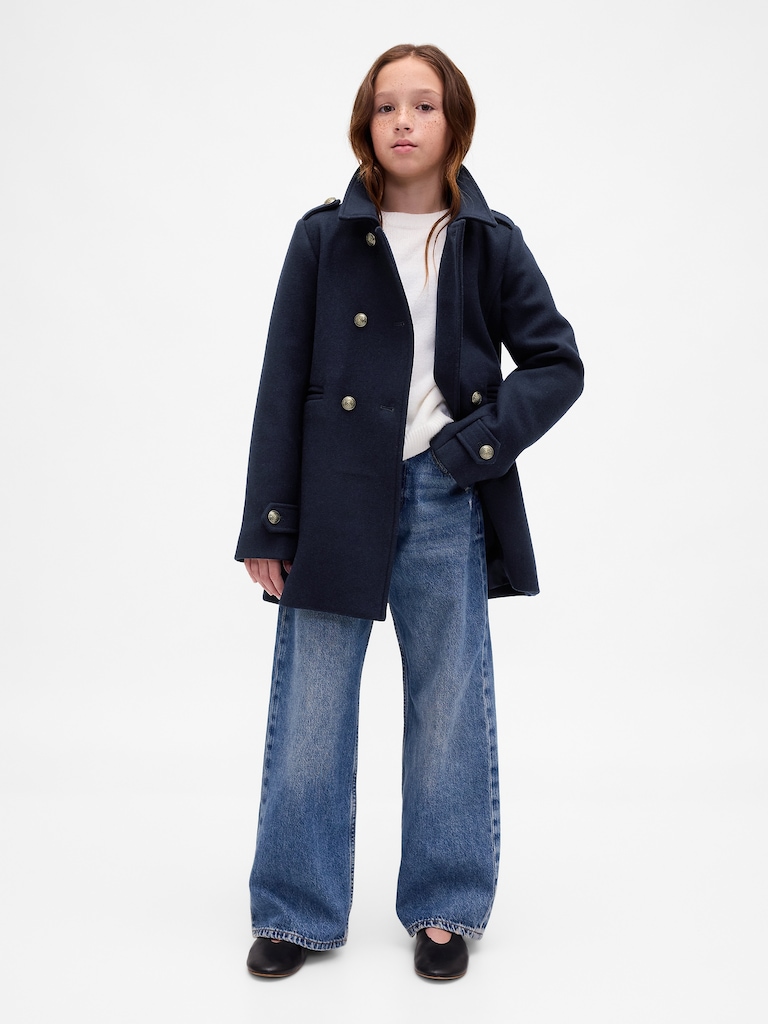 Kids Wool-Blend Peacoat